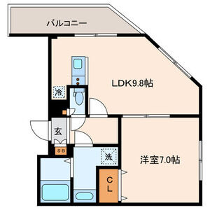 1LDK 間取り図