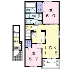 2LDK 間取り図