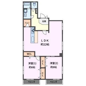 2LDK 間取り図