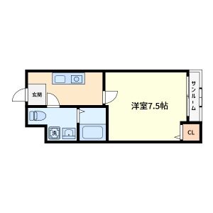 1K 間取り図