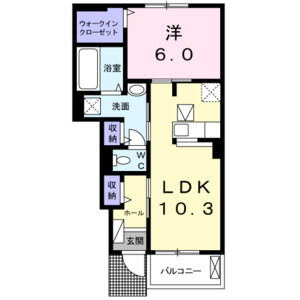 1LDK 間取り図