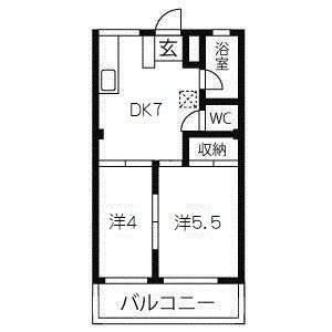 2DK 間取り図