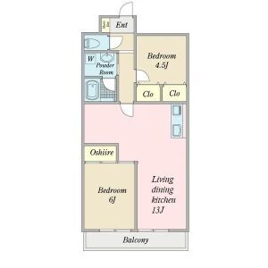 2LDK 間取り図