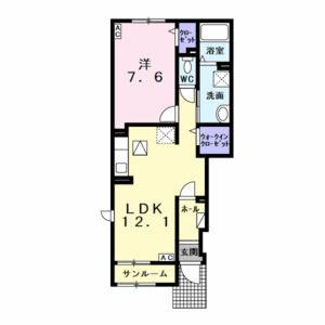 1LDK 間取り図
