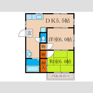 2DK 間取り図