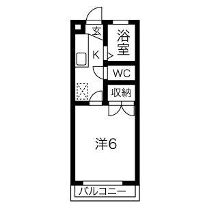 1K 間取り図