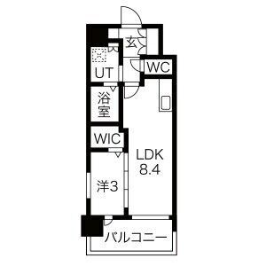 1LDK 間取り図