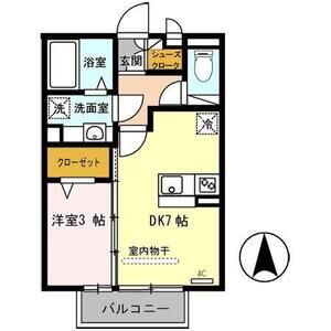 1DK 間取り図
