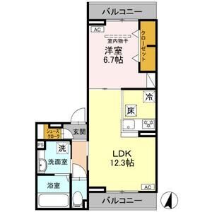 1LDK 間取り図