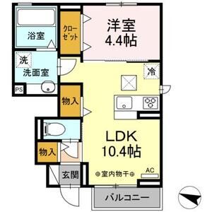 1LDK 間取り図