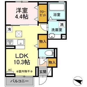 1LDK 間取り図