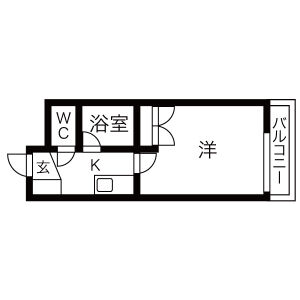 1K 間取り図