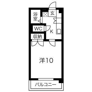 1K 間取り図