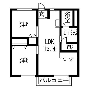 2LDK 間取り図