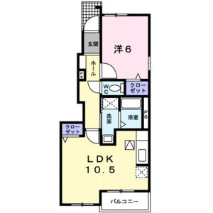 1LDK 間取り図