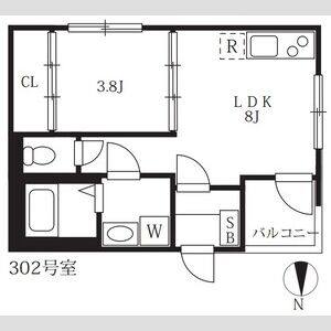 1LDK 間取り図