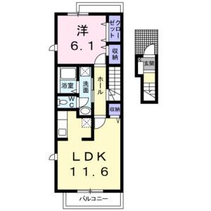 1LDK 間取り図