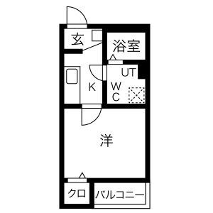 1K 間取り図
