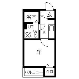 1K 間取り図