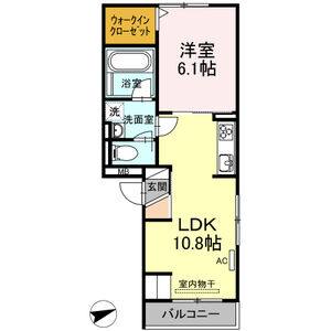 1LDK 間取り図