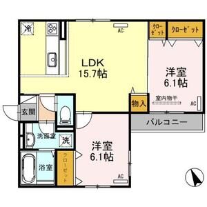 2LDK 間取り図
