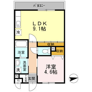 1LDK 間取り図