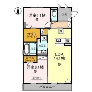 2LDK 間取り図