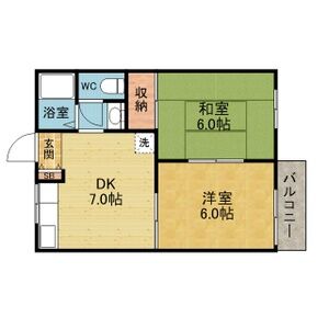2DK 間取り図