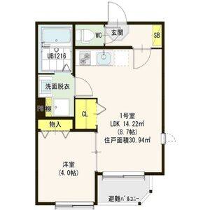 1LDK 間取り図