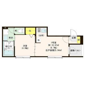 1DK 間取り図