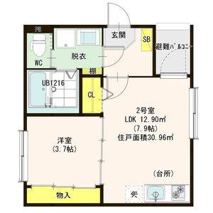 1LDK 間取り図