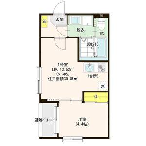 1LDK 間取り図