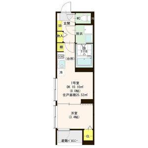 1DK 間取り図