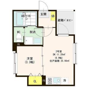1DK 間取り図