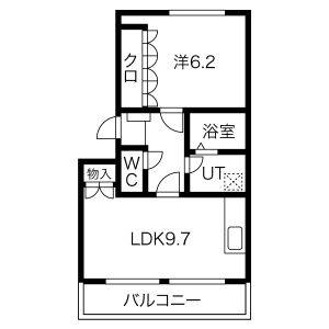 1LDK 間取り図