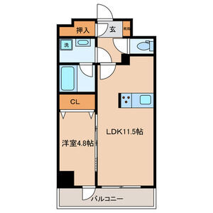 1LDK 間取り図