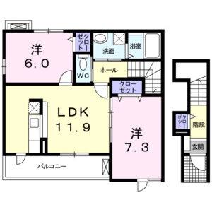 2LDK 間取り図
