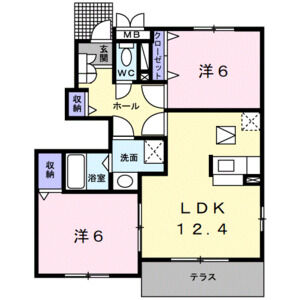 2LDK 間取り図