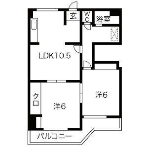 2LDK 間取り図