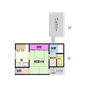 1DK 間取り図