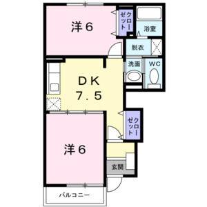 2DK 間取り図