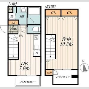 1LDK 間取り図