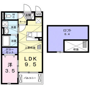1LDK 間取り図