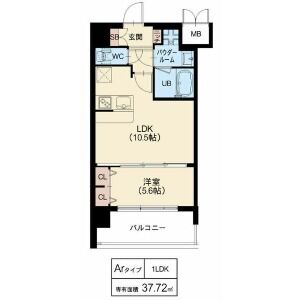 1LDK 間取り図