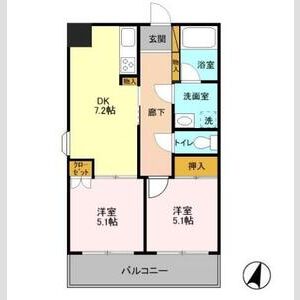 2DK 間取り図