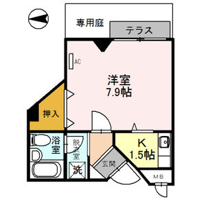 1K 間取り図
