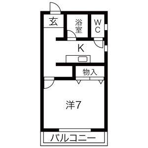 1K 間取り図