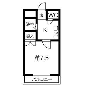 1K 間取り図