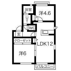 2LDK 間取り図
