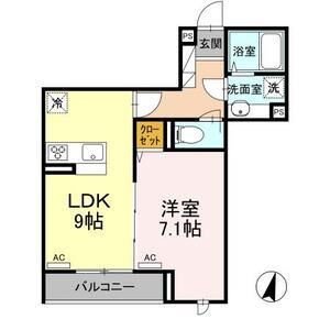 1LDK 間取り図